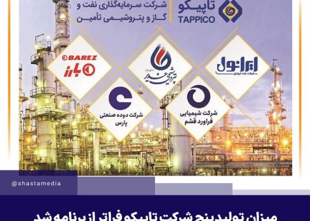 میزان تولید پنج شرکت‌ تاپیکو فراتر از برنامه شد